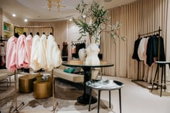 Luxury interiors meet fluid fashion