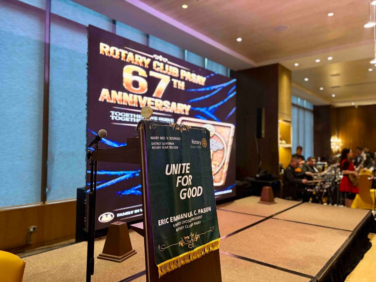 THE stage during the 67th Charter Anniversary celebration of the Rotary Club of Pasay at Hilton Manila in Newport World Resorts.