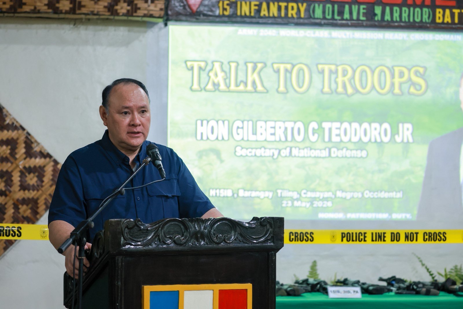 Teodoro lauds NegOcc peace efforts, backs anti-insurgency drive