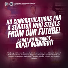 Benguet students oppose Villanueva’s Senate education committee post