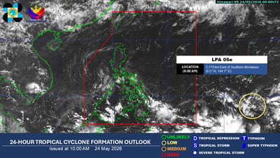 LPA in PAR dissipates, trough to still bring rains in southern PH