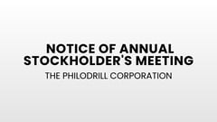 The Philodrill Corporation: Notice of Annual Stockholder's Meeting