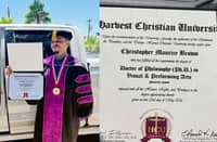 Chris Brown receives honorary doctorate in visual and performing arts