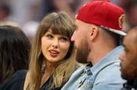 Singer Taylor Swift and Travis Kelce of the Kansas City Chiefs attend Game Three between the New York Knicks and the Cleveland Cavaliers in the NBA Eastern Conference Finals at Rocket Arena on 23 May, 2026 in Cleveland, Ohio.