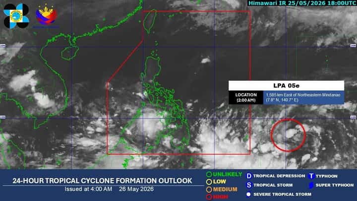 LPA outside PAR highly likely to become tropical depression today
