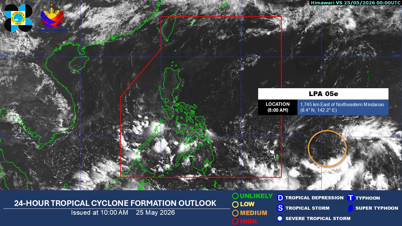 PAGASA raises cyclone potential of Mindanao LPA