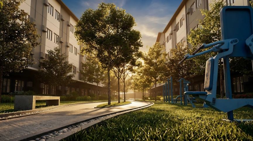THE project focuses on efficient layouts, open spaces and accessibility to nearby commercial areas and transport routes.