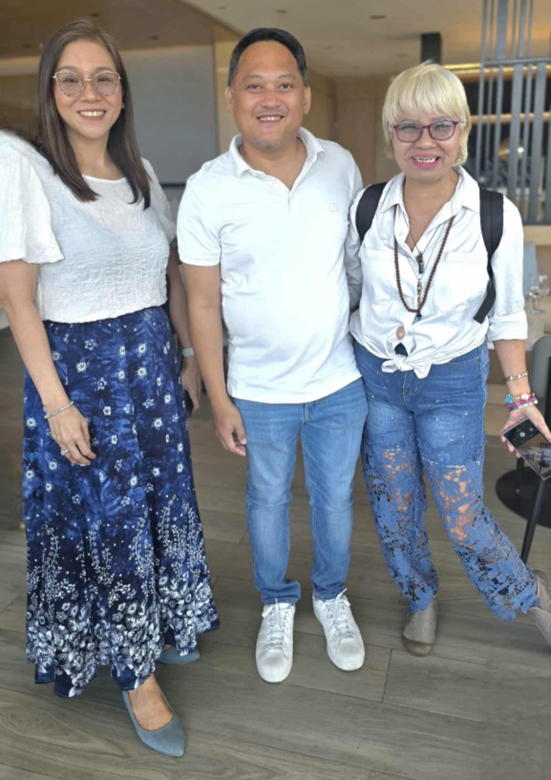WINNIE Chua, MEPZ, PMA president, with RMA News founder Robby Alugar and
Minerva Newman.