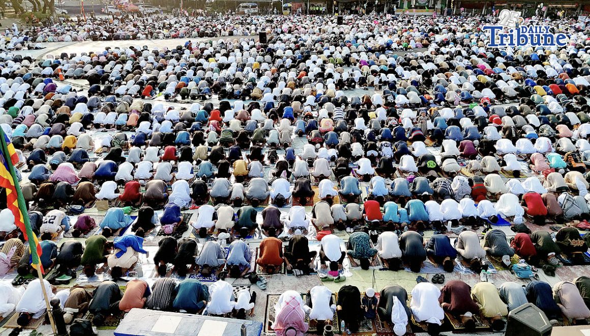 Filipino Muslims gather in Quezon City for Eid Al-Adha prayers