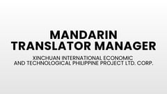 Xinchuan International Economic and Technological: Mandarin Translator Manager
