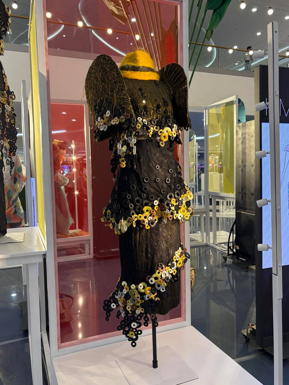Jared Servano's take on a Balintawak Filipinana dress at the FILIPINIANA x OBRA exhibit at Central Atrium of SM Mall of Asia.