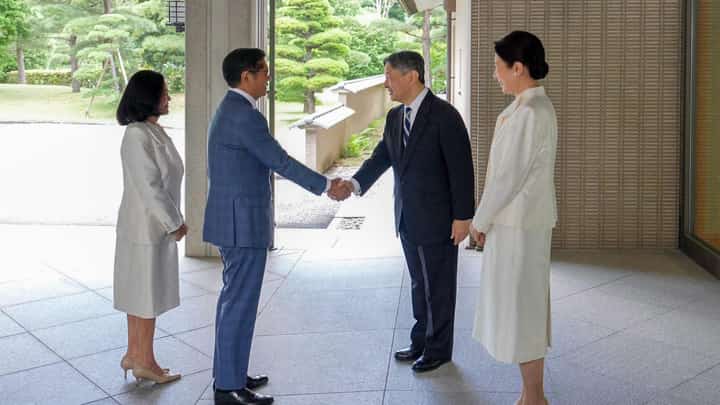 President Ferdinand Marcos Jr. and First Lady Liza Araneta Marcos bid farewell to Their Majesties, Japan Emperor Naruhito and Empress Masako, on Friday morning after their 4-day visit to Tokyo.