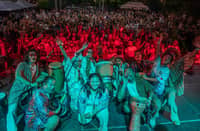 ANIMA Tierra in front of the celebratory crowd of Malasimbo festival.