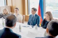 POSITIVE meeting President Ferdinand Marcos Jr. (third from left) was joined by (from left) Philippine Ambassador to Japan Mylene Garcia Albano, Trade Secretary Cristina Roque and Tourism Secretary Dita Angara-Mathay, in meeting officials of MinebeaMitsumi Inc. last week in Tokyo. The Philippines secured P25 billion worth of investments, as the Japanese firm mulls to expand operations for semiconductors, battery protection modules for hyperscale data centers, and advanced precision manufacturing projects across Cebu, Batangas and Bataan.