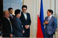 MEMBERS of the Malacañang Press Corps share a lighthearted moment with President Ferdinand Marcos Jr. following the Kapihan press briefing at Hotel Okura Tokyo.