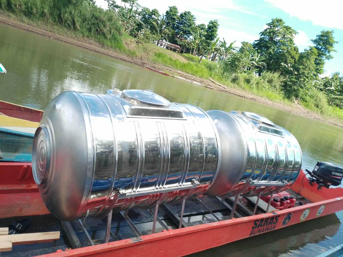 DONATED water tanks were delivered to a last-mile school along Agusan River in Bunawan, Agusan del Sur.
