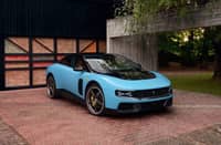 FRONT profile highlights the Ferrari Luce’s smooth glass house and floating aerodynamic surfaces.