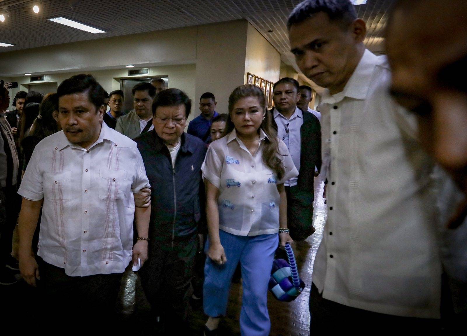 Tensions at the third highest office of the country rises as Senator Jingoy Estrada voluntarily surrenders to CIDG after his press briefer on Monday, 1 June, 2026 in Pasay City for plunder. Estrada was seen accompanied by Senator Allan Peter Cayetano on his way to CIDG. | Aram Lascano