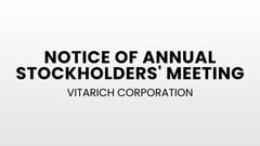 Vitarich Corporation: Notice of Annual Stockholders' Meeting