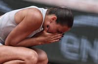 MARTA Kostyuk gets emotional after beating Iga Swiatek in the Last 16 of the French Open women’s singles event on Sunday.