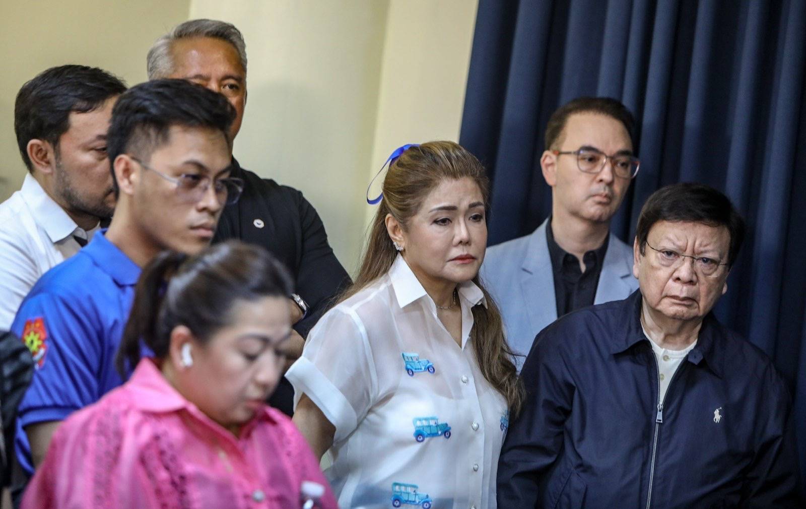 Tensions at the third highest office of the country rises as Senator Jingoy Estrada voluntarily surrenders to CIDG after his press briefer on Monday, 1 June, 2026 in Pasay City for plunder. Estrada was seen accompanied by Senator Allan Peter Cayetano on his way to CIDG. | Aram Lascano
