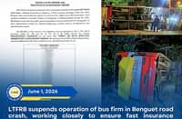 More than 90 passengers were left with varying injuries after 2 Victory Liner buses and 1 SUV crashed in Tuba, Benguet last Saturday, leading to the suspension of 26 Victory Liner buses while investigations on the incident are underway.