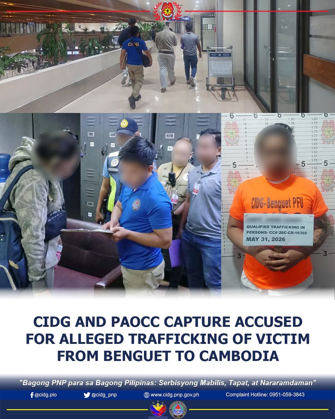 Human trafficking suspect arrested at NAIA upon return from Cambodia