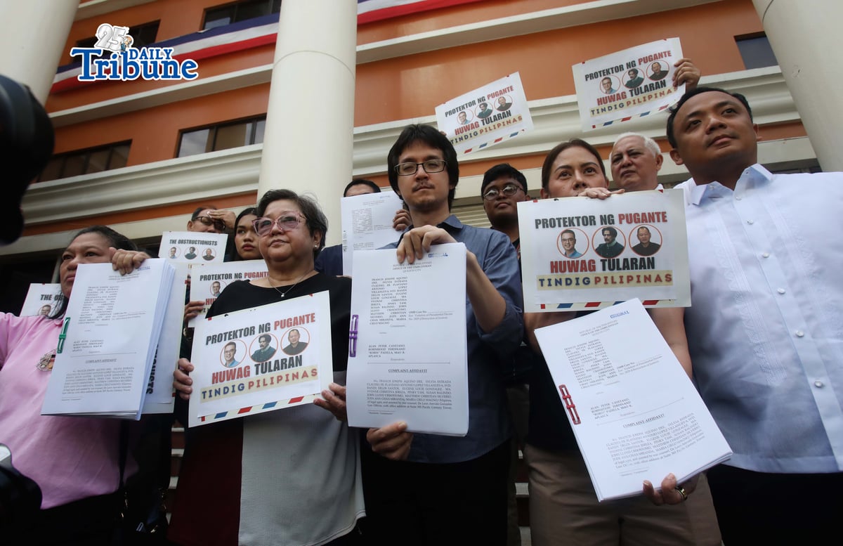 (June 03 2026) Tindig Pilipinas filed an obstruction of justice complaint against Senate President Alan Peter Cayetano, Senator Robin Padilla, and Senate Sergeant-at-Arms Mao Aplasca, at the Office of the Ombudsman in Quezon City on Wednesday, June 3, 2026, in connection with alleged assistance in the escape of Sen. Bato dela Rosa, they also calling for Cayetano’s resignation and urging the Senate to resume its sessions and return to work amid the issue. Photo/Analy Labor