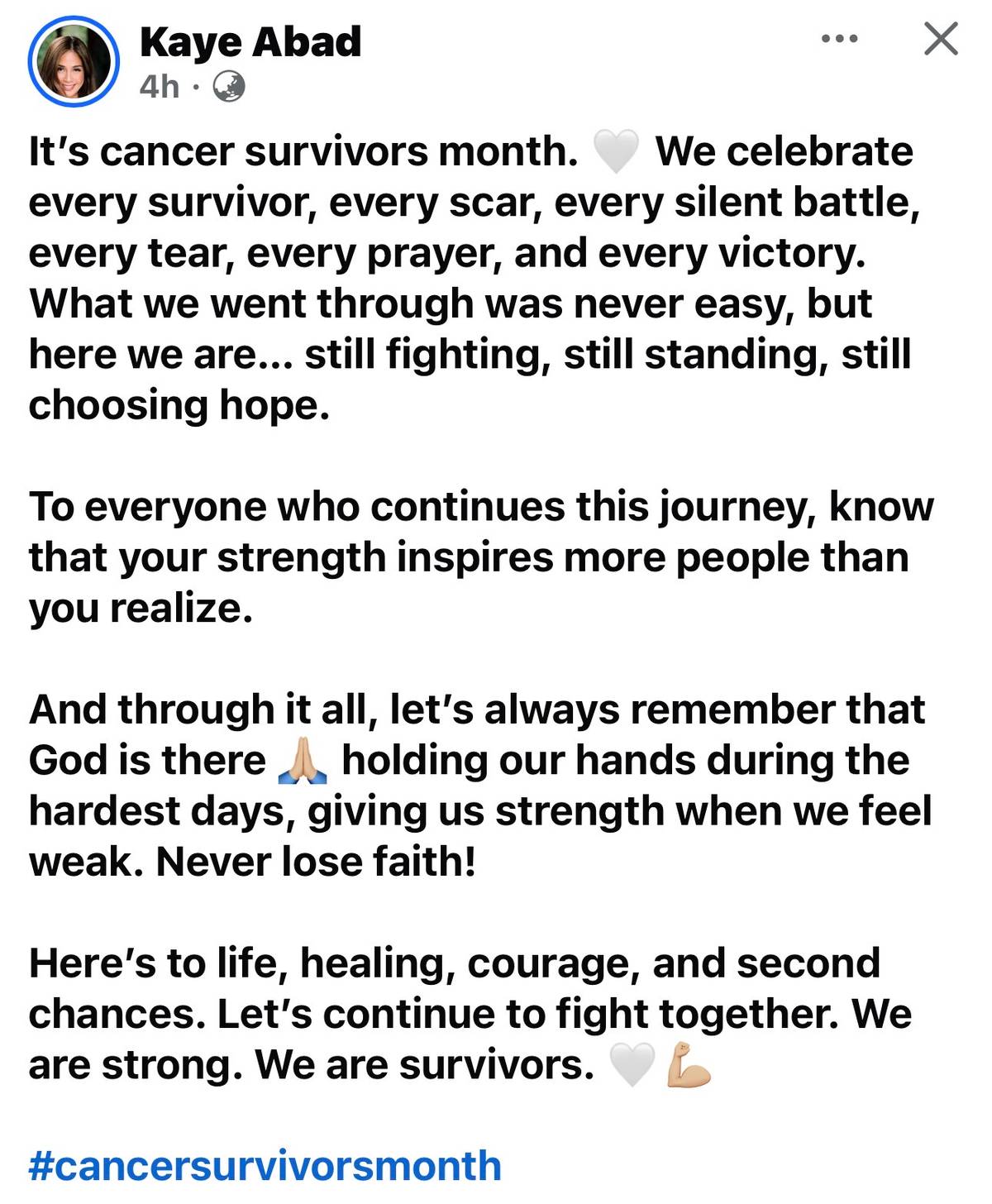 Kaye Abads Facebook Post