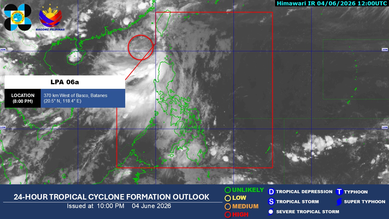 Tropical Depression may form within 24 hours, PAGASA says