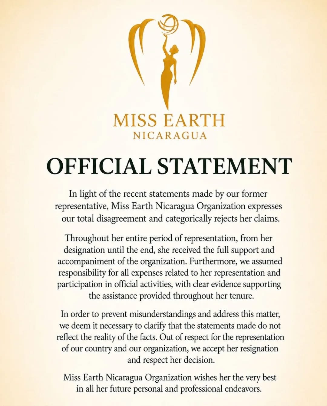 Miss Earth Nicaragua rebuts former delegate’s claims