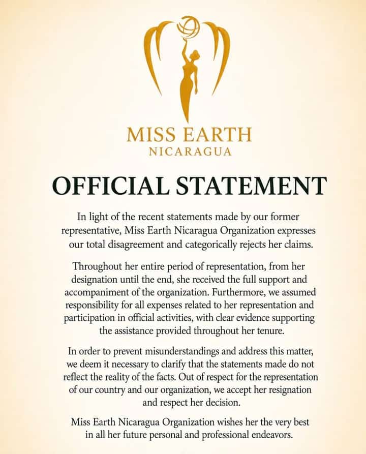 Miss Earth Nicaragua rebuts former delegate’s claims