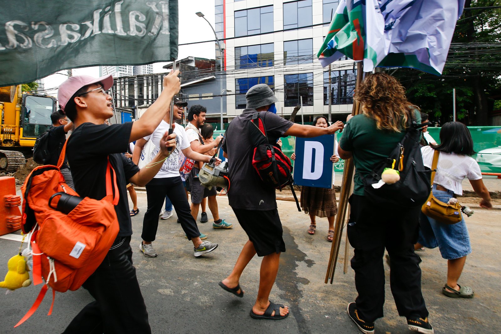 Youth Advocates for Climate Action Philippines protest San Miguel Corporation’s Southern Access Link Expressway (SALEX) project along Quirino Avenue in Manila on World Environment Day, 05 June 2026. Heritage advocates warn that at least 50 cultural and historical landmarks in the city are at risk of damage or demolition due to the construction. The Department of Environment and Natural Resources temporarily suspended the project's tree-cutting and earth-balling operations last week following intense public outcry.