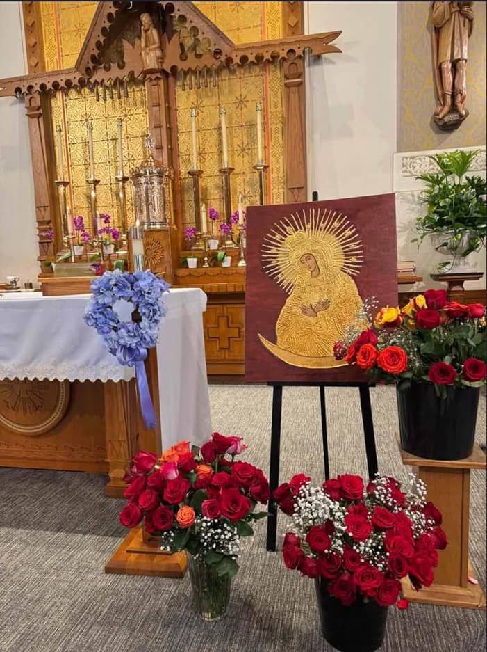 LENI Reynoso Araullo donates Byzantine inspired paintings to churches in Los Angeles.