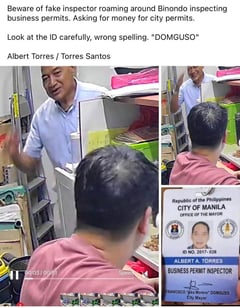 Manila warns Binondo businesses vs. fake permit inspector