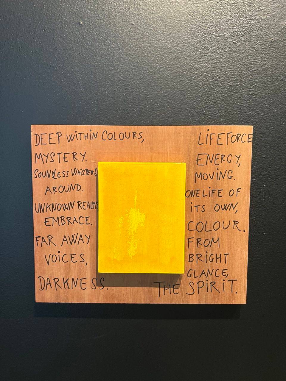 ‘THE Spirit,’ 11 May 2026, acrylic on canvas mounted on wood, 18 cm by 
14 cm.