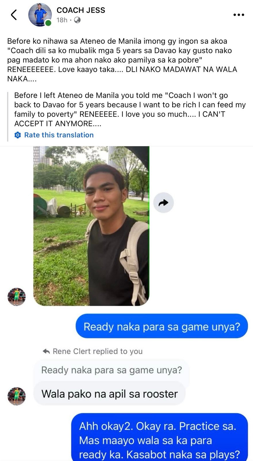 Photo courtesy of COACH JESS/Facebook