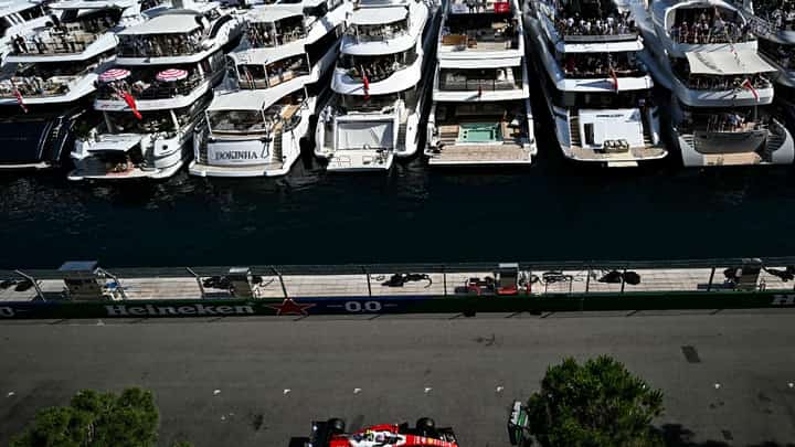 Ferrari's Monegasque driver Charles Leclerc competes during the qualifying session at the Monaco street circuit in Monaco, ahead of the Monaco Formula 1 Grand Prix, on 6 June, 2026.