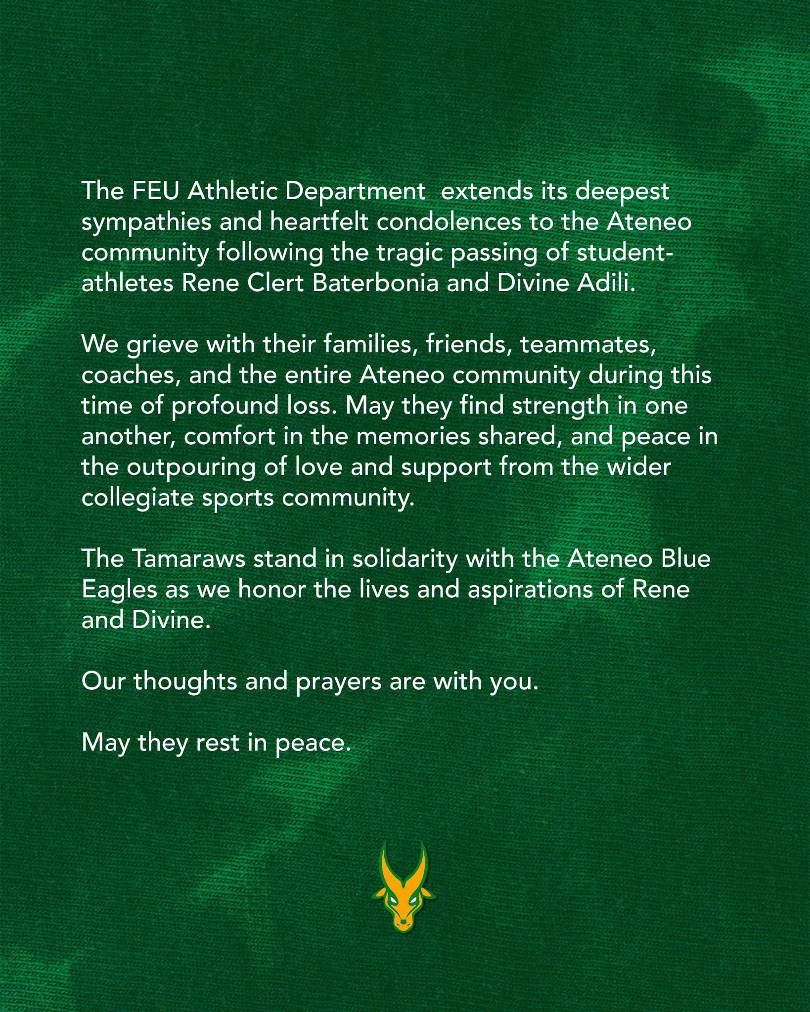 Photo courtesy of FEU Tamaraws/Facebook.
