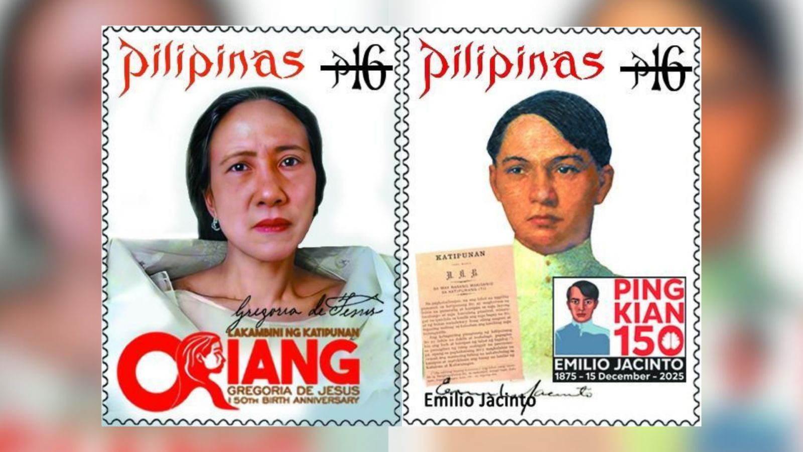 Mga kilalang batang bayani, tampok sa bagong Independence Day stamps ng PHLPost