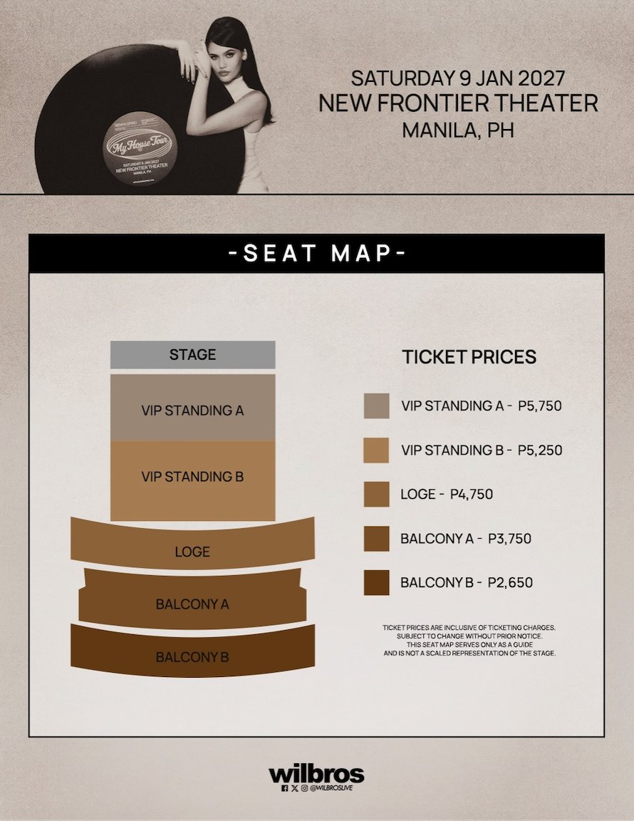 Seat map for Sienna Spiro in Manila.