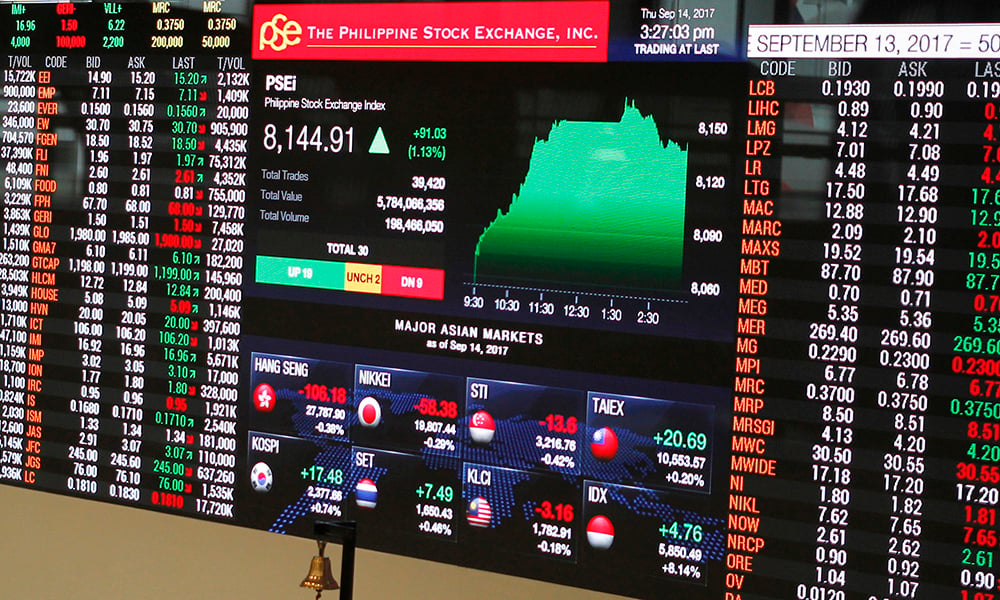 PSEi falls while peso extends recovery