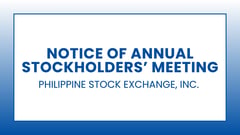 PSE: Notice of Annual Stockholders' Meeting