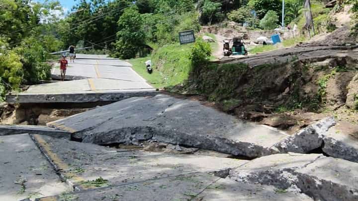 Roads in Glan, Sarangani after the 7.8 magnitude earthquake.