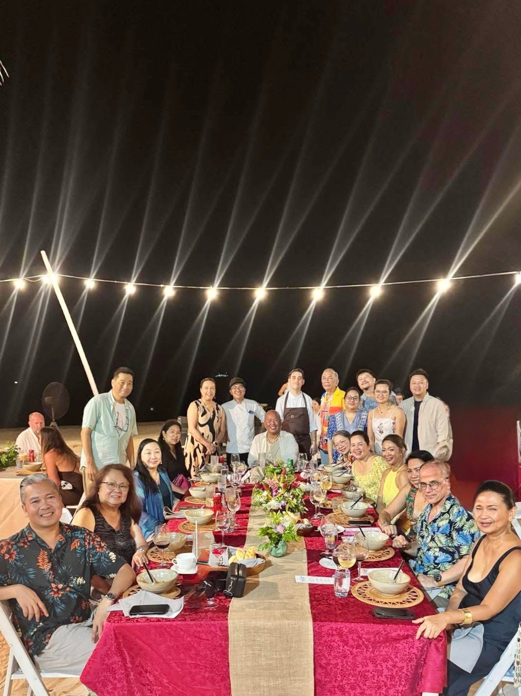 THE whole crew during our last gastronomic feast by the beach at Crimson Boracay.