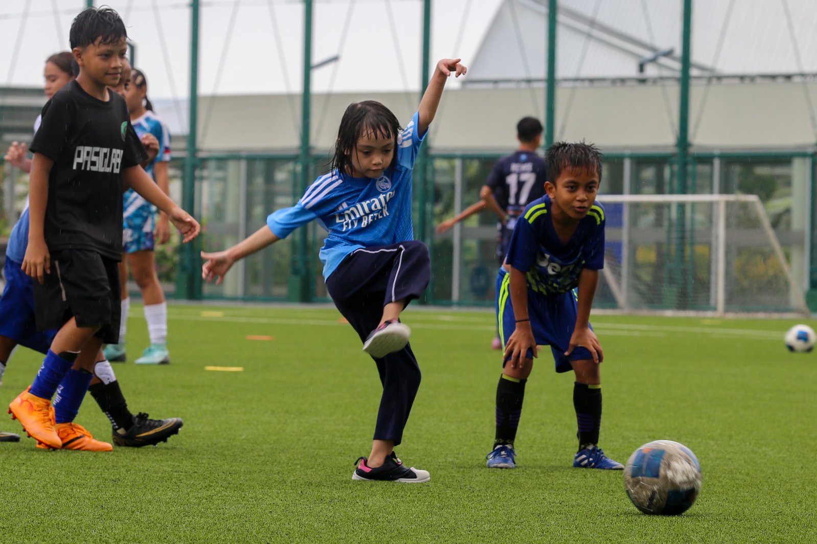 Children participate in a football clinic at SM Mall of Asia’s Adidas Football Park in Pasay City on 13 June 2026. Held as part of the Pinoy Football Fiesta, the event was organized in partnership with the Embassies of Canada, Mexico and the United States to highlight the power of sports in uniting nations, cultures, and people.
