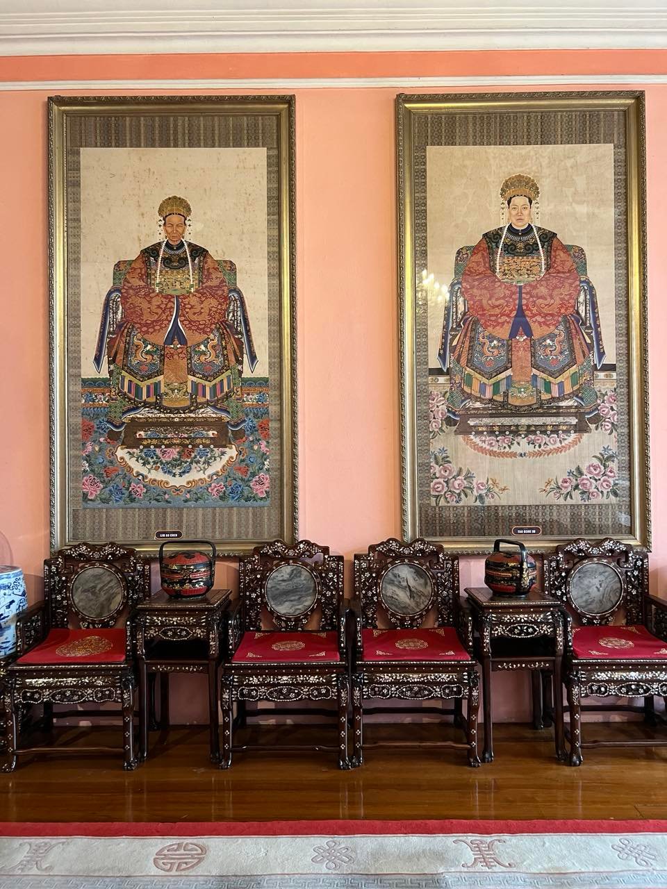 ORNATE furniture and portraits of forebears.