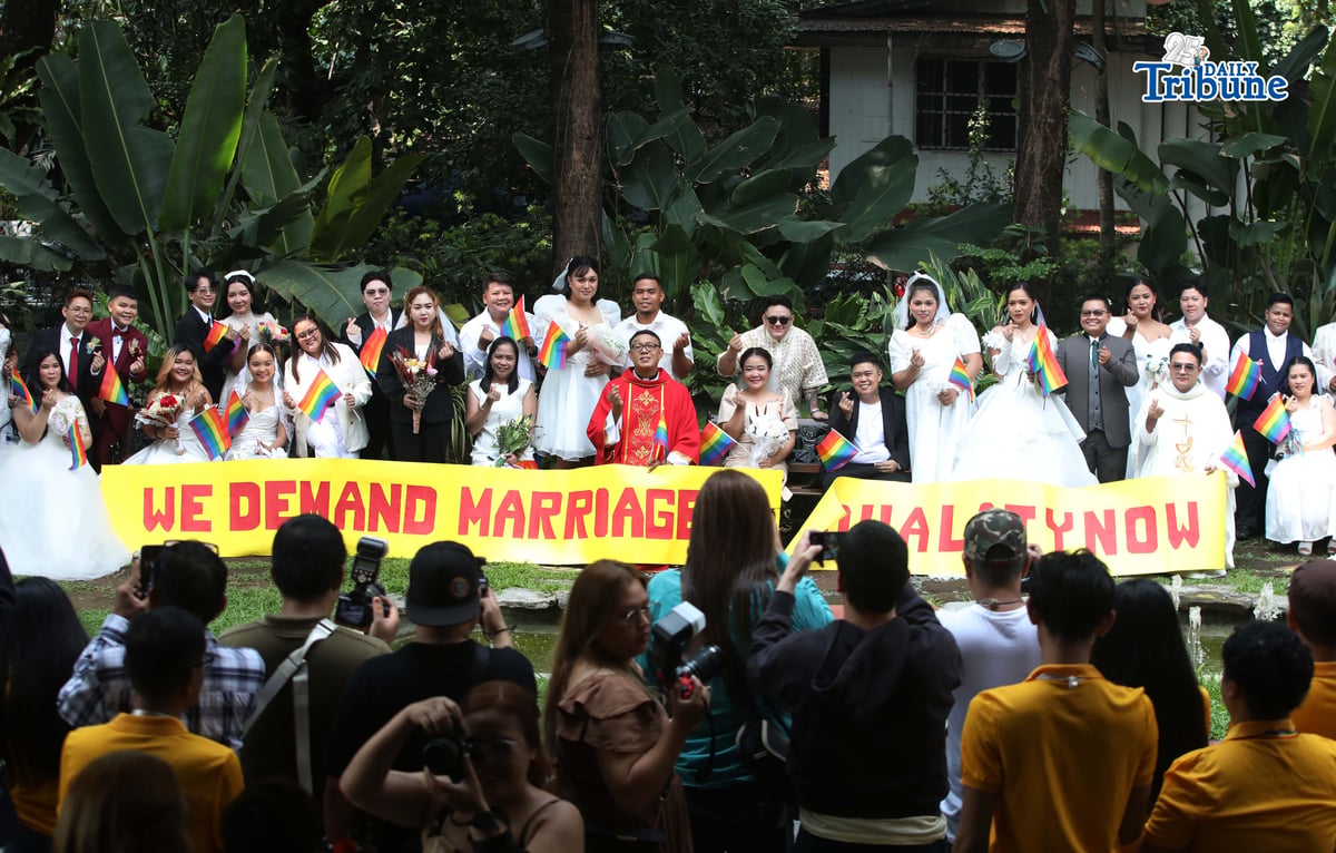 (June 13 2026) The 24 couples members of LGBTQ+ exchange their vow at the holy union during the Mass Wedding held at University Hotel, UP Diliman Quezon City, on Saturday June 13 2026, they called also demand the marriage equality in the Philippines. Photo/Analy Labor