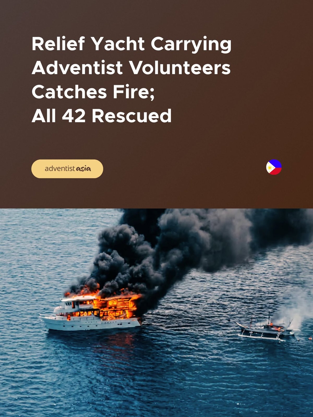 Relief yacht catches fire, all 42 volunteers rescued off Sarangani