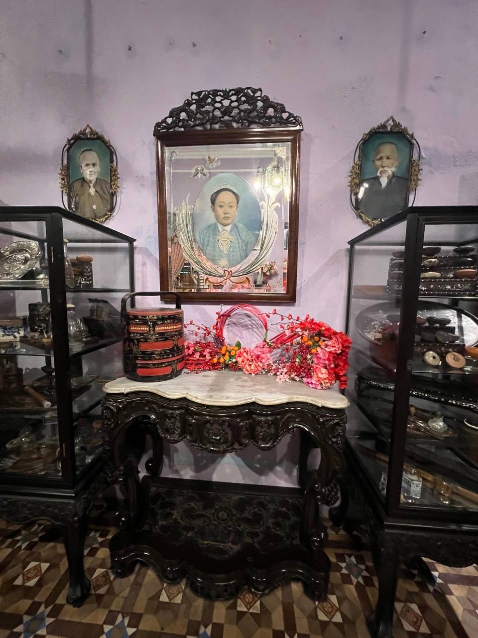 A SHRINE of Peranakan ancestors.